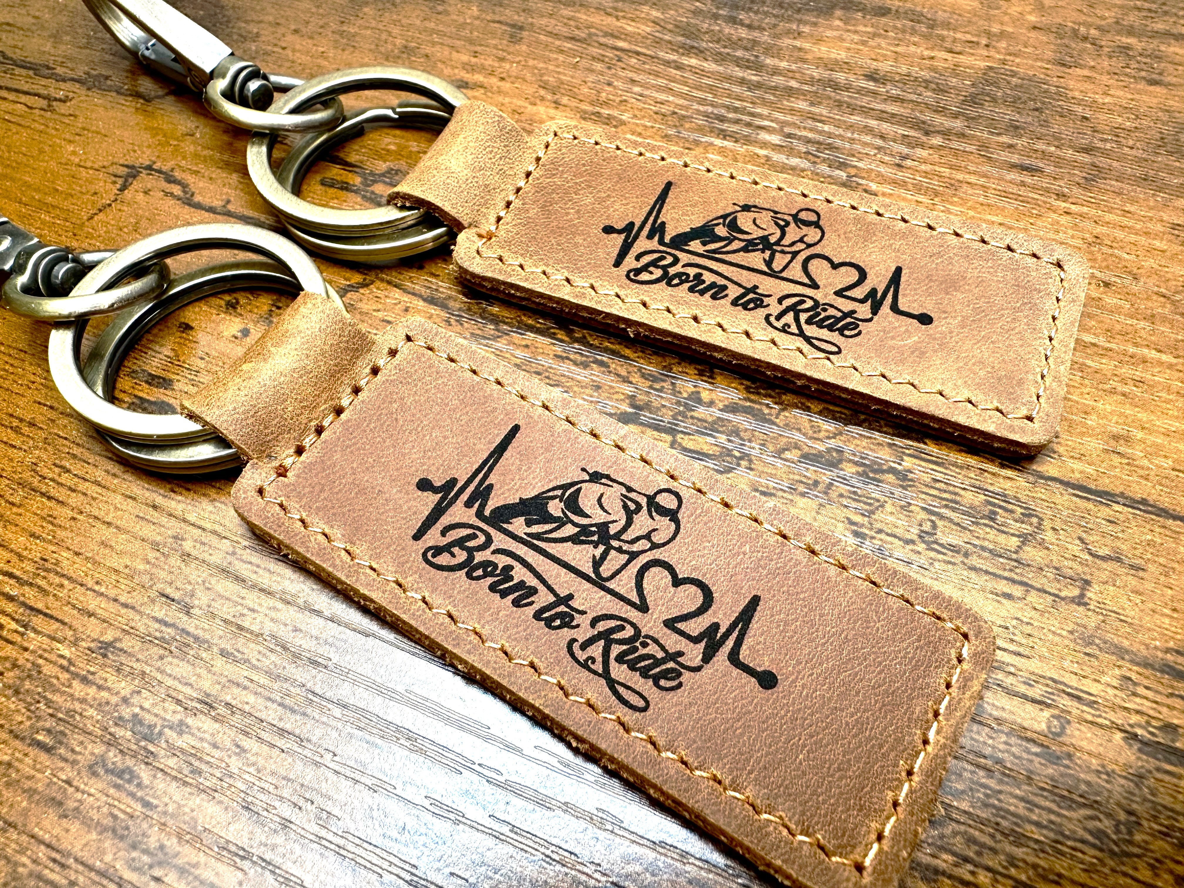 Leather Keychain – Gravurkraft handcrafted custom plaque