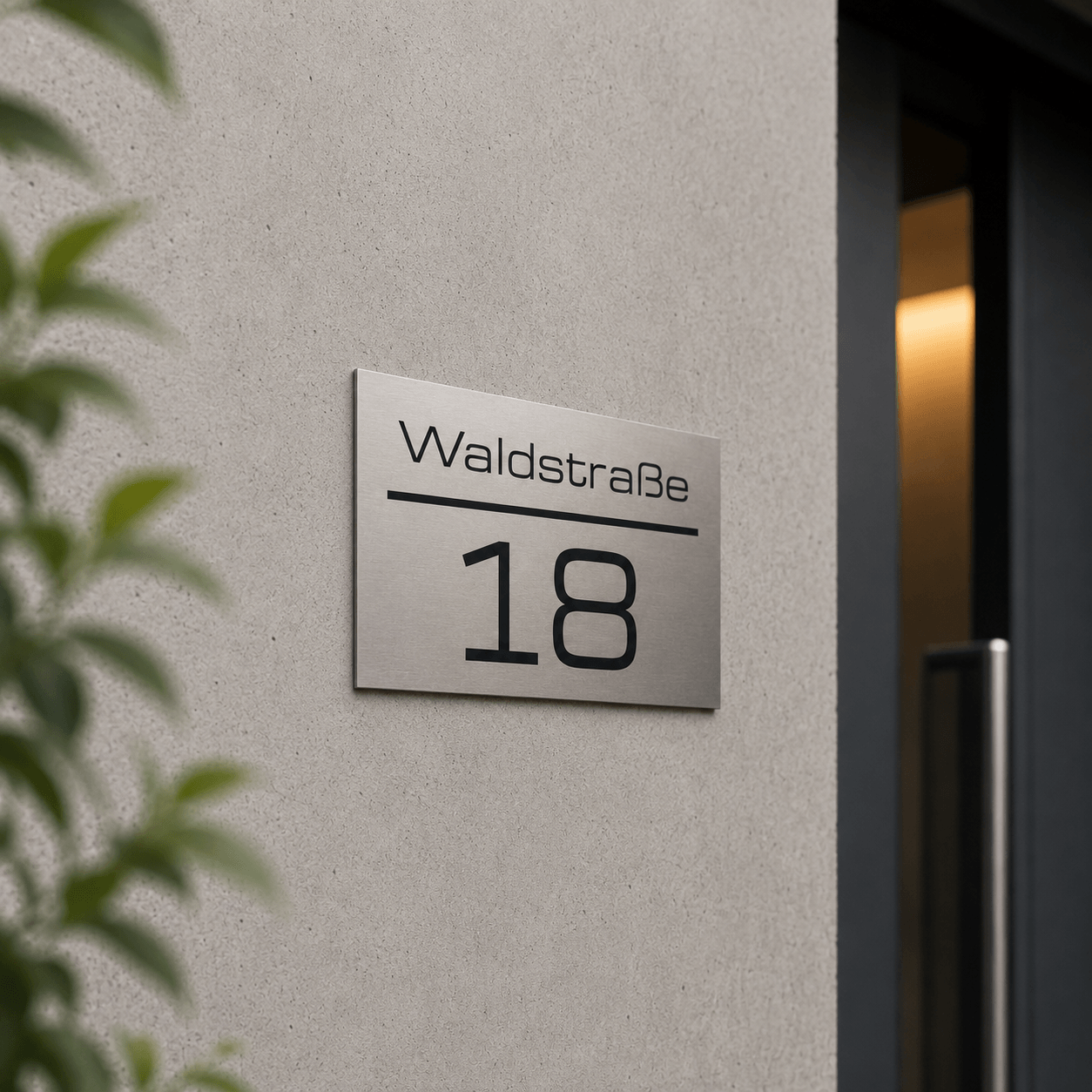 Hausnummernschild Elegant – Gravurkraft handgefertigtes personalisiertes Schild
